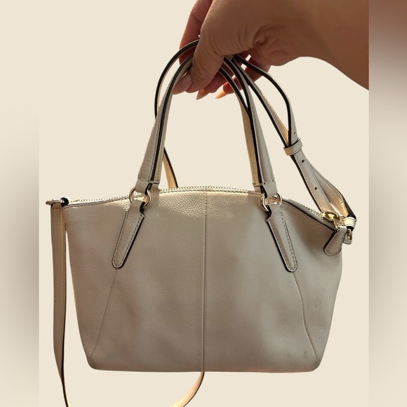 Coach Mini Kelsey Cream Crossbody Bag with Structured Design - Picture 5 of 10